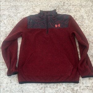 Under Armour Maroon and Black Quarter-Zip Pullover